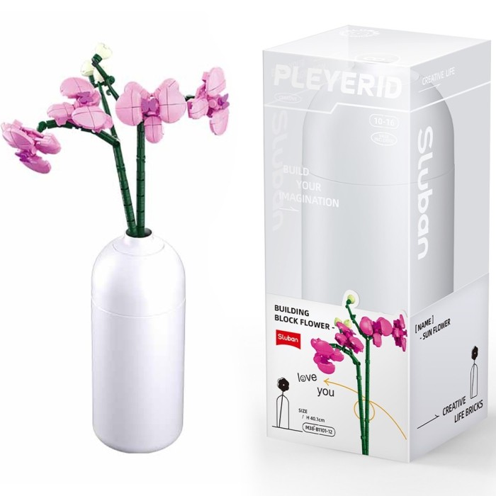 Set de Constructie Flowers, 261 piese, Orhidee &ndash; Sluban