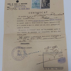 Vechi document, semnatura olograf ( certificat cazier) anul 1943