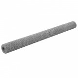 Cumpara ieftin Plasa de sarma gaini, argintiu, 25 x 1,5 m, otel galvanizat