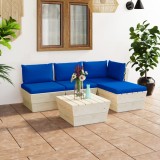 vidaXL Set mobilier grădină din paleți cu perne, 5 piese, lemn molid 3063466