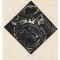 Pavel Veres - Xilogravura, Ex Libris Cita di Pescara, D&#039;Anunnzio, semnat, 1988