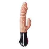 Vibrator rabbit realist NASSTOYS Realskin Hot Cock Rotating, cu funcții de &icirc;ncălzire, rotație și penetrare automată, culoarea pielii