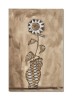 Tablou stilizat pictat manual, Floarea soarelui, 90x60cm ulei pe panza in relief efect 3D