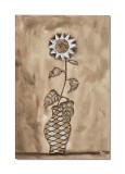 Cumpara ieftin Tablou pictat manual, Floarea soarelui, 90x60cm ulei pe panza in relief efect 3D, gata de agatat pe perete