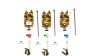 Set 3 senzori /avertizori pescuit, baterii 9v cu 3 swingere cu led si 3 picheti, Diamant Alb