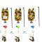 Set 3 senzori /avertizori pescuit, baterii 9v cu 3 swingere cu led si 3 picheti