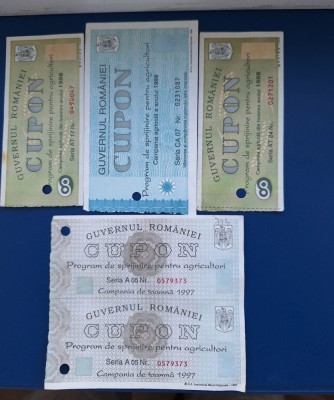 LOT CUPOANE &amp;quot;Program de sprijinire pentru agricultori&amp;quot; 1997 - 1999 foto