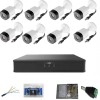 Sistem supraveghere exterior AHD 1080p 8 camere FULL HD 20m IR, DVR 8 canale, accesorii SafetyGuard Surveillance, Dahua
