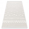 Covor ECO SISAL MOROC 22321 Triunghiurile, zigzag boho franjuri - structural bej / cremă, 155x220 cm