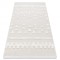 Covor ECO SISAL MOROC 22321 Triunghiurile, zigzag boho franjuri - structural bej / cremă, 155x220 cm