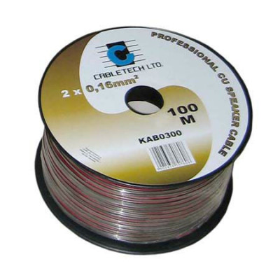 Cablu difuzor rosu/negru 2x0.20mm cupru 1m Cabletech KAB0301 foto