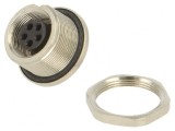 Conector M9 Mamă Aurit IP67 125V 5 Pin Drept
