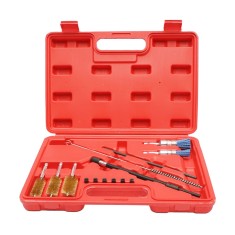 Trusa perii curatare scaun/locas injectoare diesel Breckner Germany, 2 perii silicon 15mm/20mm, 3 perii sarma acoperite cu alama 8mm/22mm/25mm,