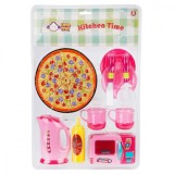 Set de joaca cu Pizza si accesorii, Little Chef, 15 piese