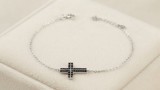 Cumpara ieftin Bratara din Argint cu Cruce Pave Black Spinel Sparkle