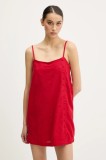 Abercrombie &amp; Fitch rochie din in culoarea rosu, mini, dreaptă, KI159-5573