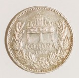 UNGARIA 1 COROANA 1912 CORONA KORONA ARGINT XF AUNC ( CITITI DESCRIEREA )