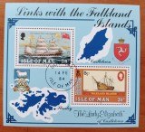 Teritorii Britanice-Insula MAN--''Legaturi maritime cu FALKLAND''-COLITA-stamp.-Vezi-Scan