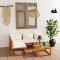 Gossi set mobilier gradina cu perne, 5 piese, crem, lemn masiv acacia