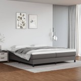 Cadru de pat, gri, 200x200 cm, piele ecologică