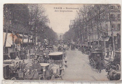 bnk cp Franta - Paris - Bulevardul Capucinilor - uzata foto