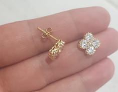 Superbi cercei 9K gold filled cu zircon cz foto