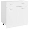 Gossi dulap inferior cu sertar, alb, 80x46x81,5 cm, lemn prelucrat