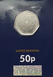 50 pence 2019 Marea Britanie, 5th Portrait Girlguiding, 50 Years of 50p,coincard, Europa