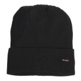 Caciula tricotata neagra cu captuseala fleece si element metalic, pentru barbati, CMCLASS