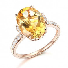 Inel Borealy Aur Roz 18 K 5.2 Ct Citrine Luxury Anniversary foto