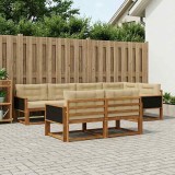Cumpara ieftin Set de canapele de exterior 8 buc. 7-Locuri Natural si Bej