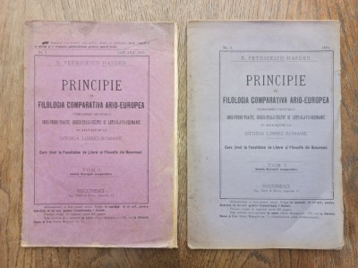 B.PETRICEICU-HASDEU- PRINCIPIE DE FILOLOGIA COMPARATIVA ARIO-EUROPEA , 1874 foto