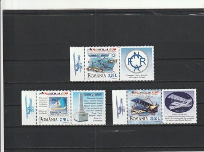 ROMANIA 2020 LP 2281 LP 2281 a AEROMFILA 2020 SERIE CU VINIETA SI TABS + COLITA MNH NESTAMPILATE foto