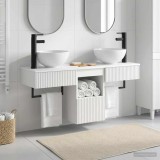 Cumpara ieftin Set dulap baie 3 buc. Alb foarte lucios 115 x 35 x 80 cm