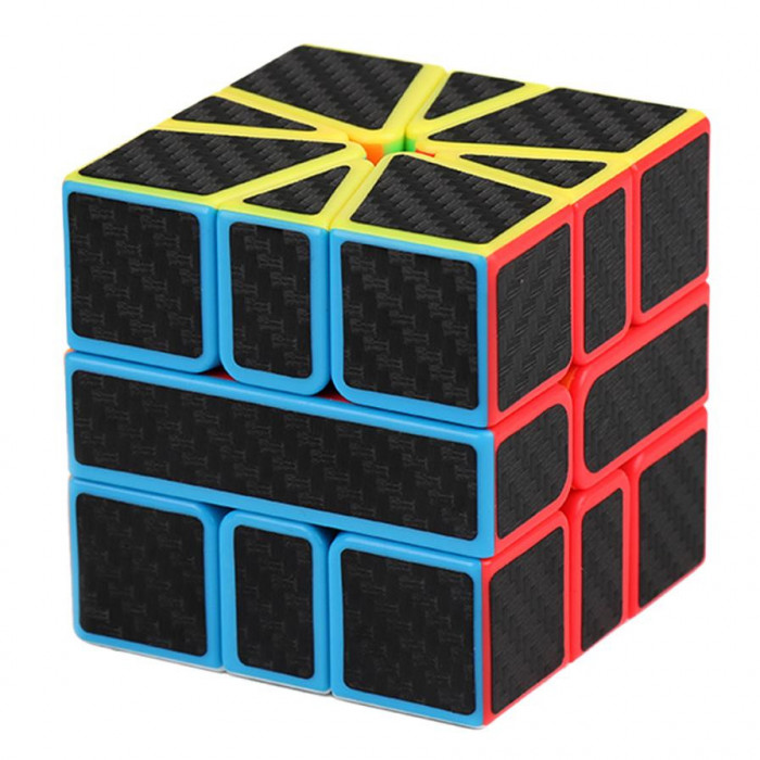 Cub Magic 3x3x3 Moyu MoFang Meilong SQ1, Stickere fibra carbon, 246CUB-1