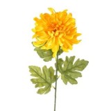 Crizantema artificiala cu tulpina lunga, galbena, 85 cm, CMCLASS