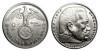 Moneda Argint Germania Nazista 2 Mark 1936D, Hindenburg, Reichs Mark, Rara, EF
