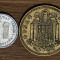 Spania -set de colectie- doua bijuterii de monede 1 peseta 1977 + 1990 f f mica!