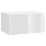 vidaXL Oglindă TV montată pe perete Alb foarte lucios Lemn prelucrat 898509