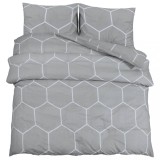 Cumpara ieftin Set cu husa de pilota, gri, 140x200 cm, bumbac