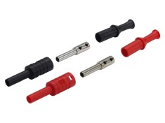 Conector banană 4mm CAL TEST 36A negru și roșu nichelat 2,5mm&sup2;
