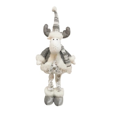 Figurina Craciun, Flippy, Ren, Picioare Telescopice, Inaltime Reglabila 52-82cm, Gri foto