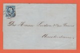AMS - SCRISOARE, PRIMUL TIMBRU, 5 CENT, 1855, OLANDA, STAMPILAT
