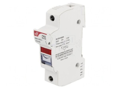 Clema siguranțe cilindrice 8x31mm șină DIN 25A 400V foto