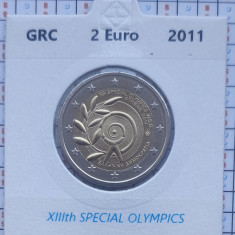 Grecia 2 euro 2011 UNC - Special Olympics - km 239 cartonas personalizat D15301