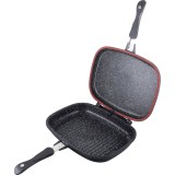 Cumpara ieftin Tigaie dubla 36 cm grill, marmorata, antiaderenta, doubletta, cu garnitura de rezerva, maner magnetic Granit Diamond Line Berlinger Haus BH 6581A