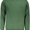 Bluza barbati cu maneca lunga si imprimeu cu logo verde inchis, 2XL