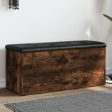 vidaXL Bancă de depozitare, stejar fumuriu, 102x42x45cm lemn prelucrat