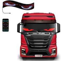 Panou afisaj Matrix LED BZRSH, flexibil, display RGB, 595x120 mm, devil eyes, ochi camion, ceas, mesaje personalizate, control aplicatie si telecomand
