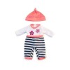 Compleu Papusi Miniland 32cm, Roz, 3 Piese (Bluza, Pantaloni, Caciulita), +3 Luni, Fete